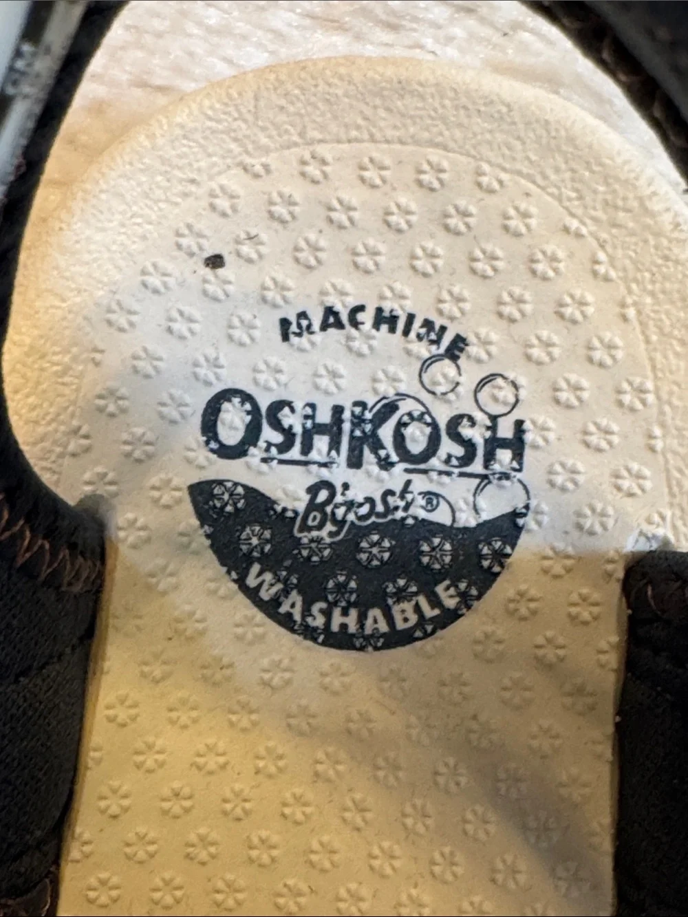 OshKosh B'gosh Boys Sport Sandals Gray Blue Hook & Loop Size 1 EUC